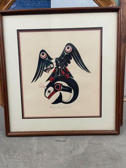 Signed Northwest Coast Native Art Print Framed