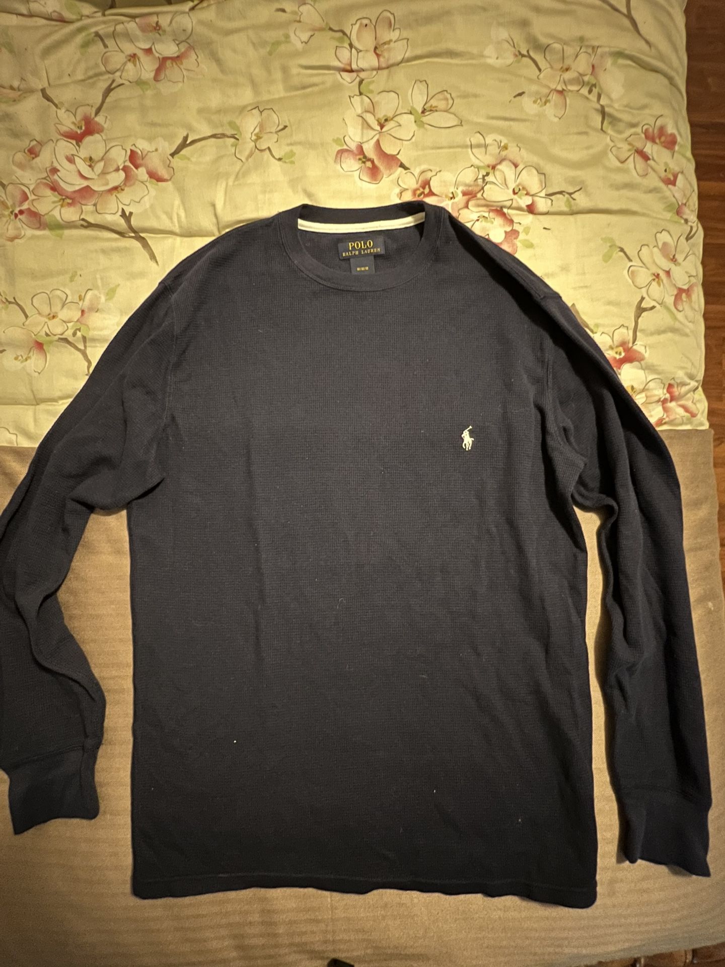 Polo Ralph Lauren Jersey Tee Medium Navy T-shirt Long sleeve Cotton Crew Neck