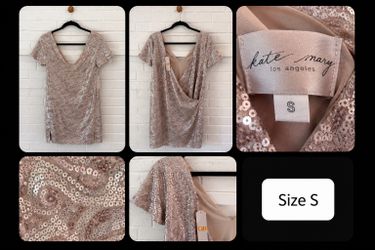 GB Blush Rose Gold Sequin Cocktail Party Dress | Women’s Size-Small