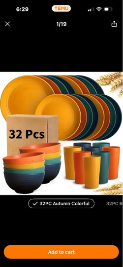 Plastic dish set 32 piece