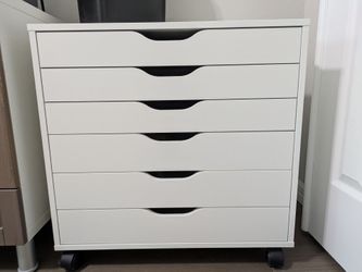 Ikea White 6-Drawer Rolling Storage Cabinet