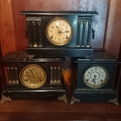3 Working Mantel Clocks W/Keys