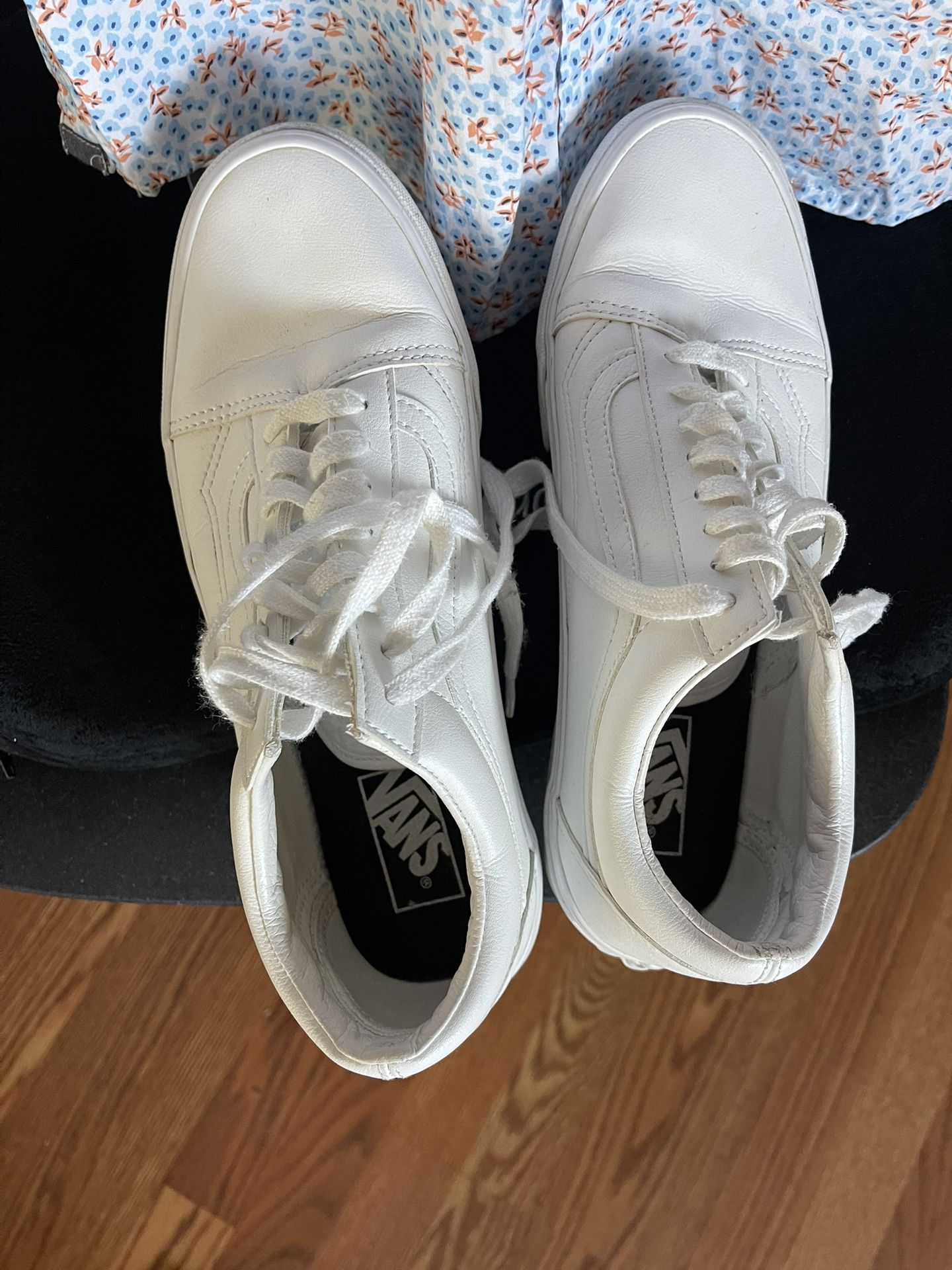 White Vans And Short Sleeve Shirt
