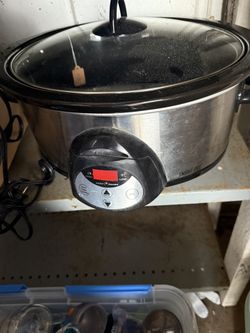 Stainless Steel Digital Slow Cooker – Programmable 6-Quart Crock, High/Low/Keep Warm Settings