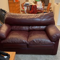 Leather Love Seat and Sofa