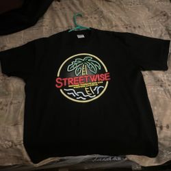 Men’s XL black neon palm tree streetwise shirt