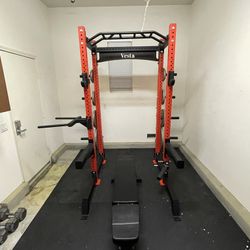 Vesta Fitness Half Rack 1000 | Adjustable Bench | 260lb Bumpers Weights | 7ft Olympic Bar | Fitness | Gym Equipment | FREE DELIVERY 🚚 