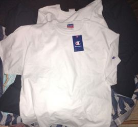Champion T shirts,  white, black, Large