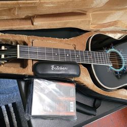 ESTEBAN LIMITED-EDITION DUNEDE CLASSICAL NYLON STRINGS ACOUSTIC ELECTRIC GUITAR IN BLACK COLOR. 