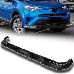 For 2016-2018 Toyota Rav4 Black LED Sequential Running Lights Front Bumper Lip -(2-PU-216-LED