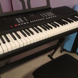 Moukey Full-Size Electric Portable Keyboard Piano w/ Music Stand & Seat