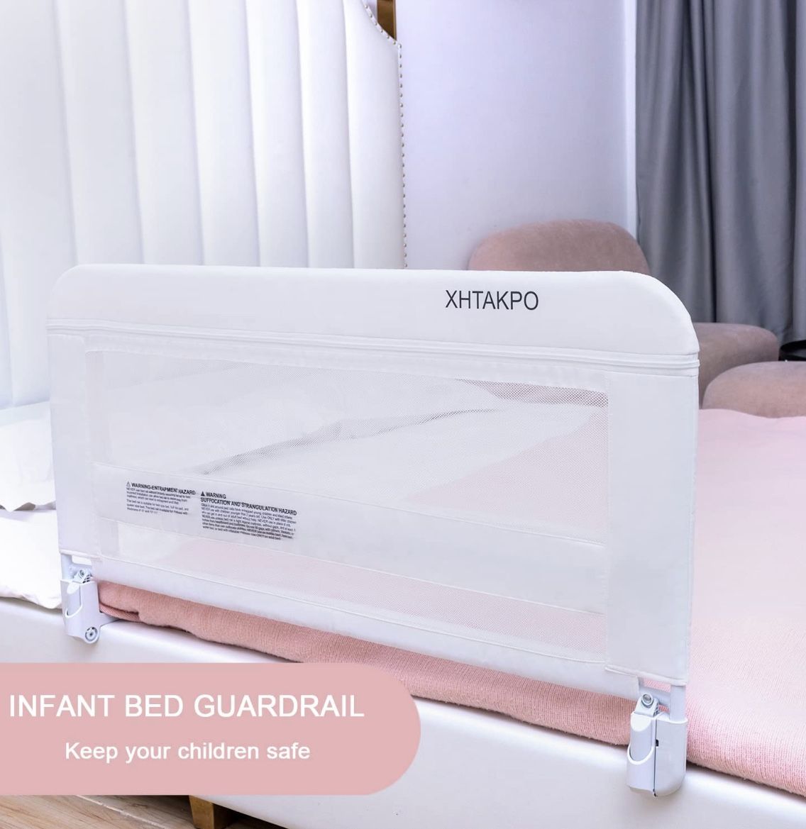 Crib Bed Rail For Toddlers (4 Pack) Safe and Convenient Bedtime Solution!