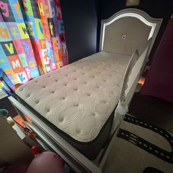 Twin bed Frame with Headboard ONLY - Silver with LED light 