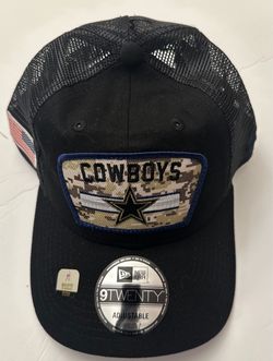 Dallas Cowboys New Era Salute To Service Trucker 9TWENTY Adjustable Hat - Black
