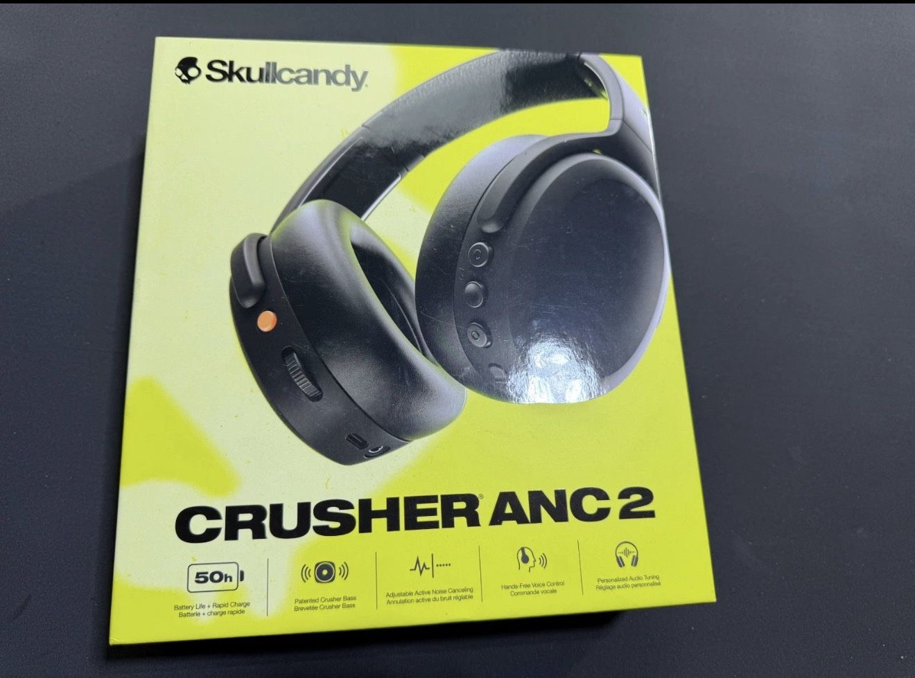 Skullcandy Crusher ANC 2 Bluetooth Wireless Over Ear Headphones - Black NEW