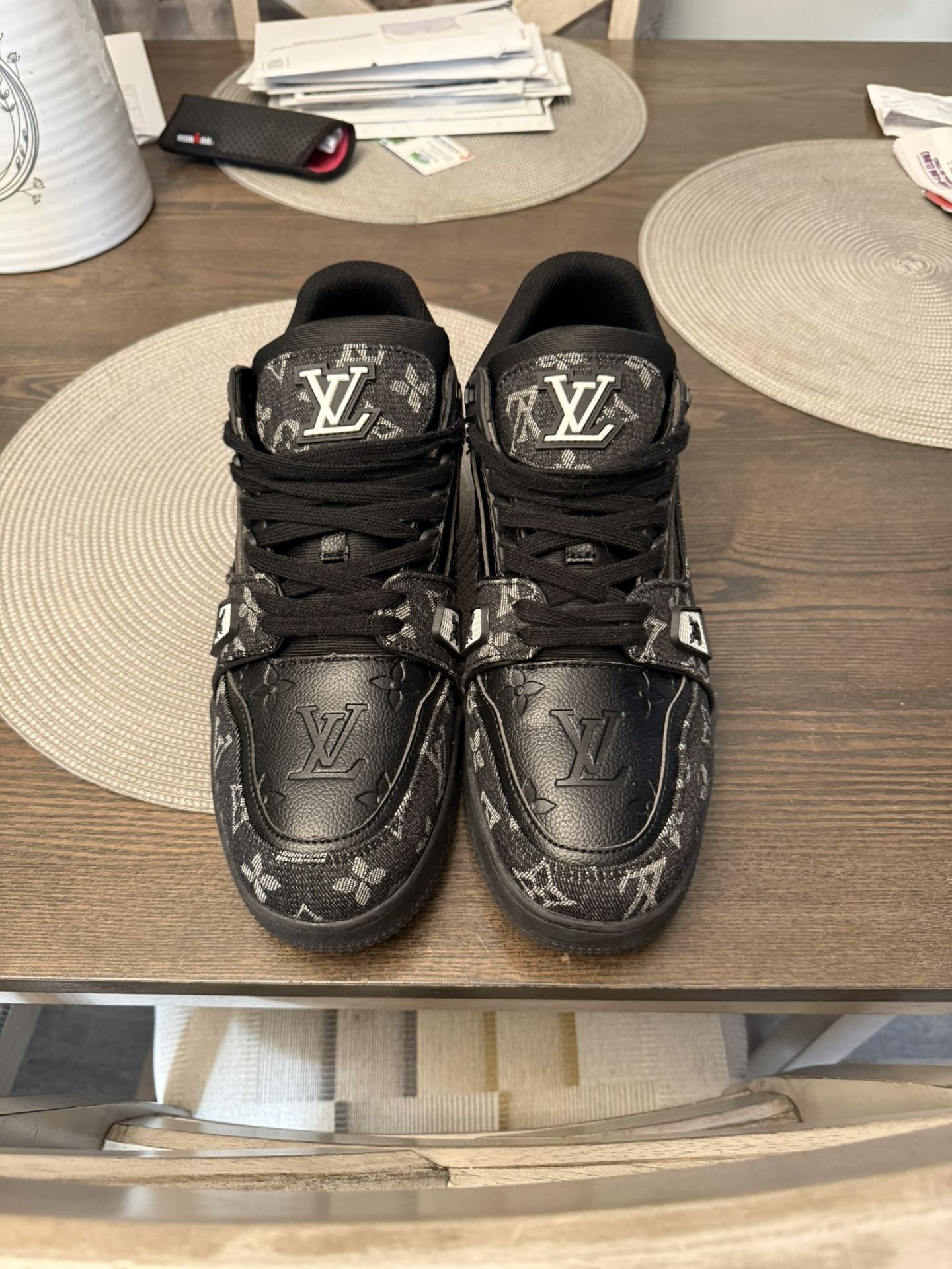 Black And White LV Trainers