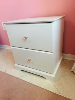 White 2 Drawers Nightstand & Bedroom Storage