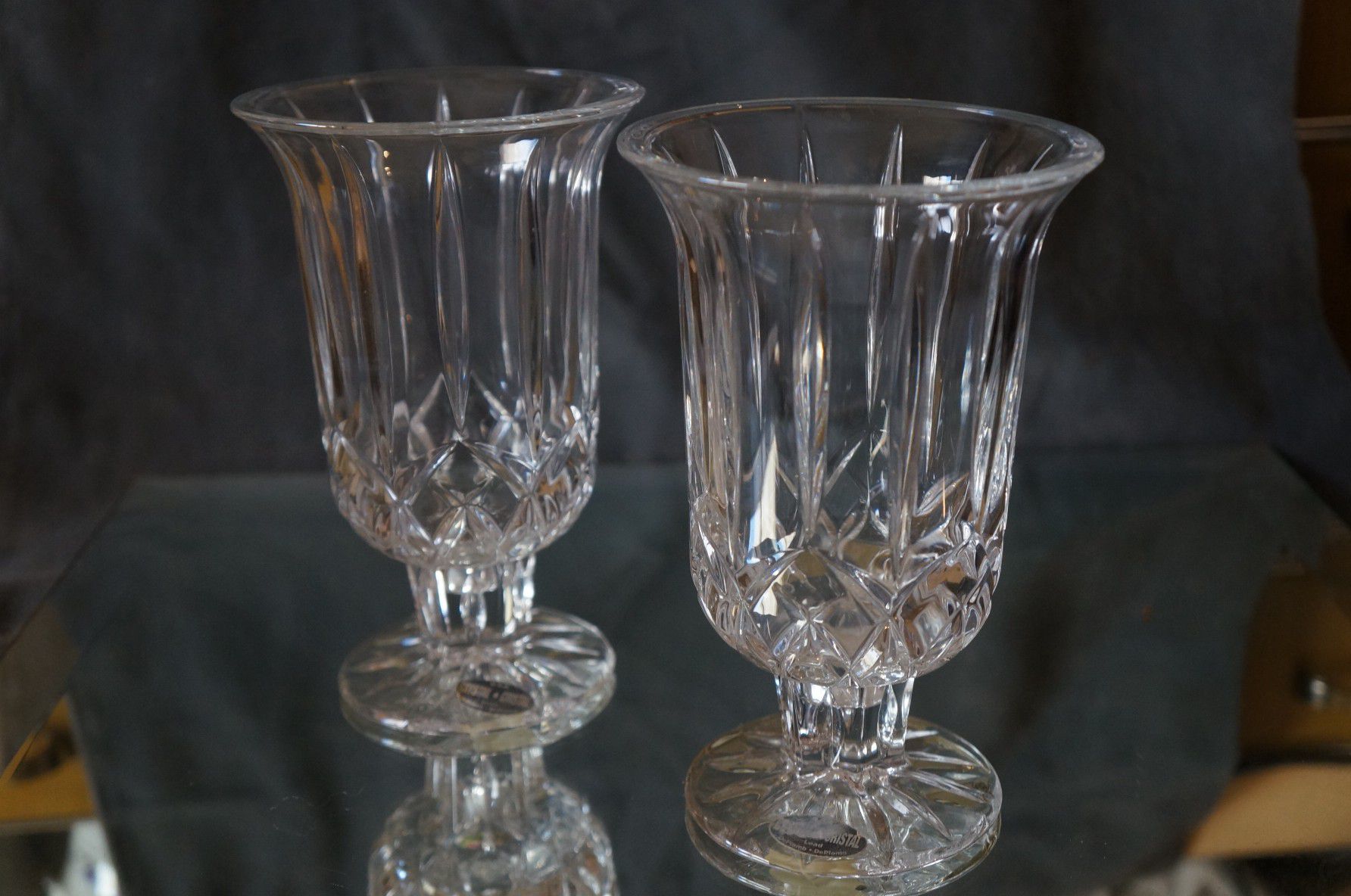 2 pc princess house crystal vases