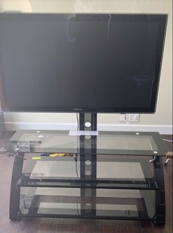 Glass Media center with tv mount *tv not included*