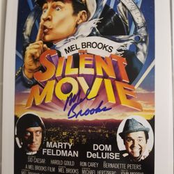 Silent Movie Photo Autographed By Mel Brooks. Beckett Authentication.