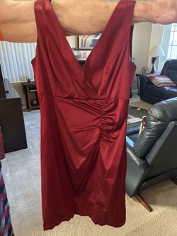 Red satin dress size 10 reduced to $15
