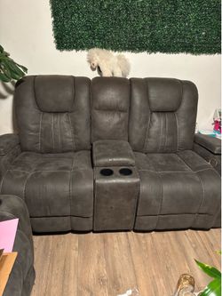 Brown sofas