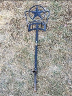 Metal Lone Star Garden Hose Reel Holder or stand with spigot