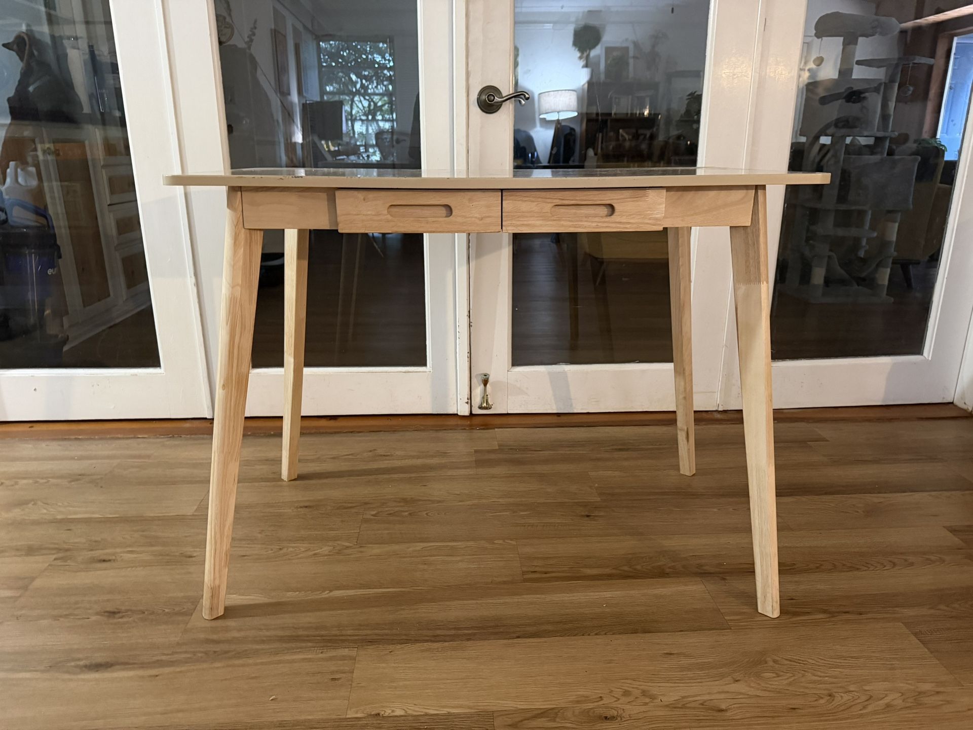 Wooden Desk With Drawers