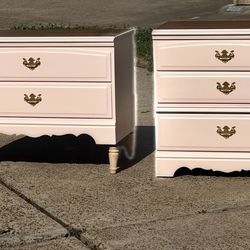 Set of Two Pretty Shabby Chic Dressers -Lowboy Maple Wood “Renews”