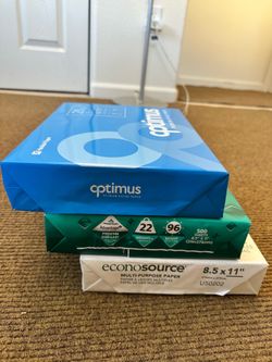 3 Unopened Printer Paper Reams – Bundle