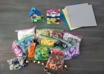 Large LEGO Brick Lot with Baseplates, Minifigures & Accessories