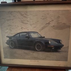 1984 Power Graphics Porsche 930 Turbo Poster w/ Frame 