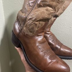 Cowboy Western leather  Oil Resistant Steel Toe Boots Mens 8D