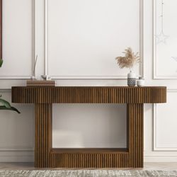 62.9-Inch Farmhouse Console Table - Wood