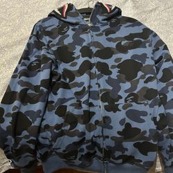 2024 BAPE  Color Camo Shark Pullover Hoodie ‘Navy’ | Size Small 