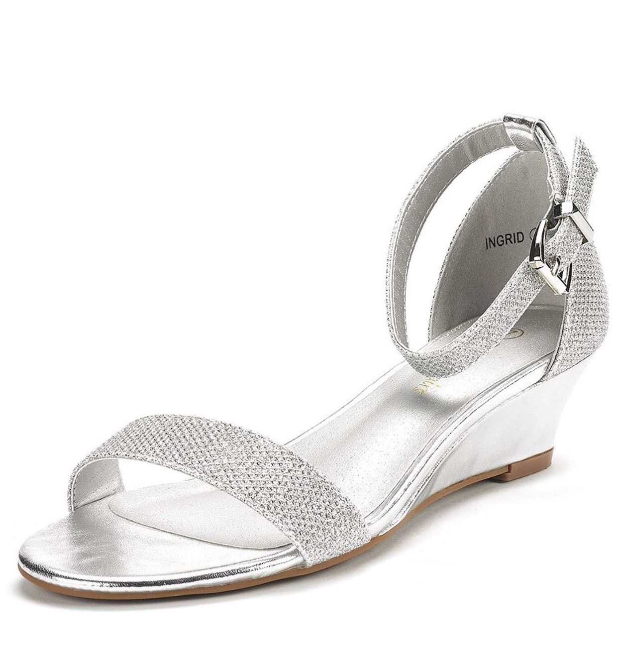 Silver Glitter wedge sandal