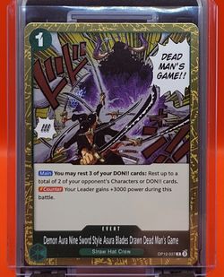 One Piece TCG, Demon Aura Nine Sword Style Asura Blades Drawn Dead Man's Game OP12-037, NM