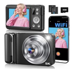 NEW Digital Camera with WiFi – Compact Camera with Flip Screen