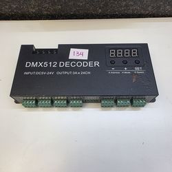 🚦DMX 24CH Digital Display Decoder, Dimming Driver LED DMX512 Controller for RGB Strip Light DC5-24V 3A/CH (24 Channel with Display (READ Description)