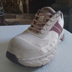 (Size-9.5W) Women's, Great Condition, Carolina Azalea CA1945 Safety Toe
Purple/White Work Shoes.
