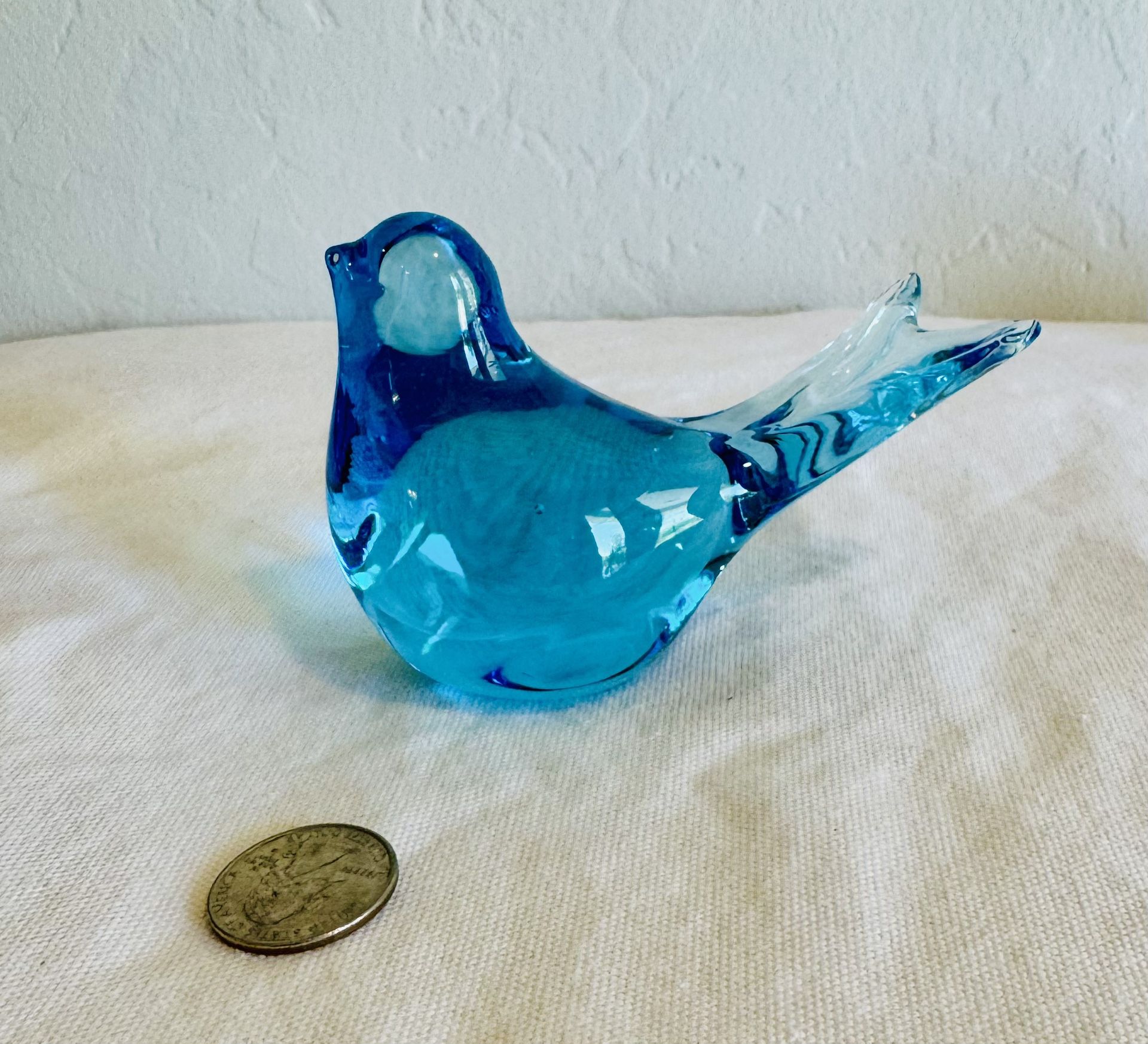 Vintage mid-century, modern Murano glass bluebird