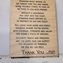 Patriotic Soldiers Military USA Wooden Rubber Stamp Craft Supply