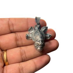 925 Sterling Silver Lord Narasimha Pendant | Handcrafted 3D Design | 12.3g