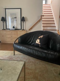 Leather settee