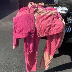 Pink Color Block Two Piece Set