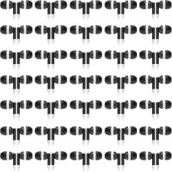 CN-Outlet Wholesale Bulk Individually Bagged Earbuds Headphones 100 Pack for iPhone, Android, MP3 Player(Black)