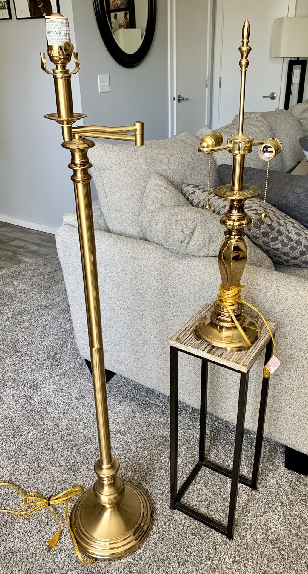 Stiffel Brass Lamps - Floor and Table $250obo
