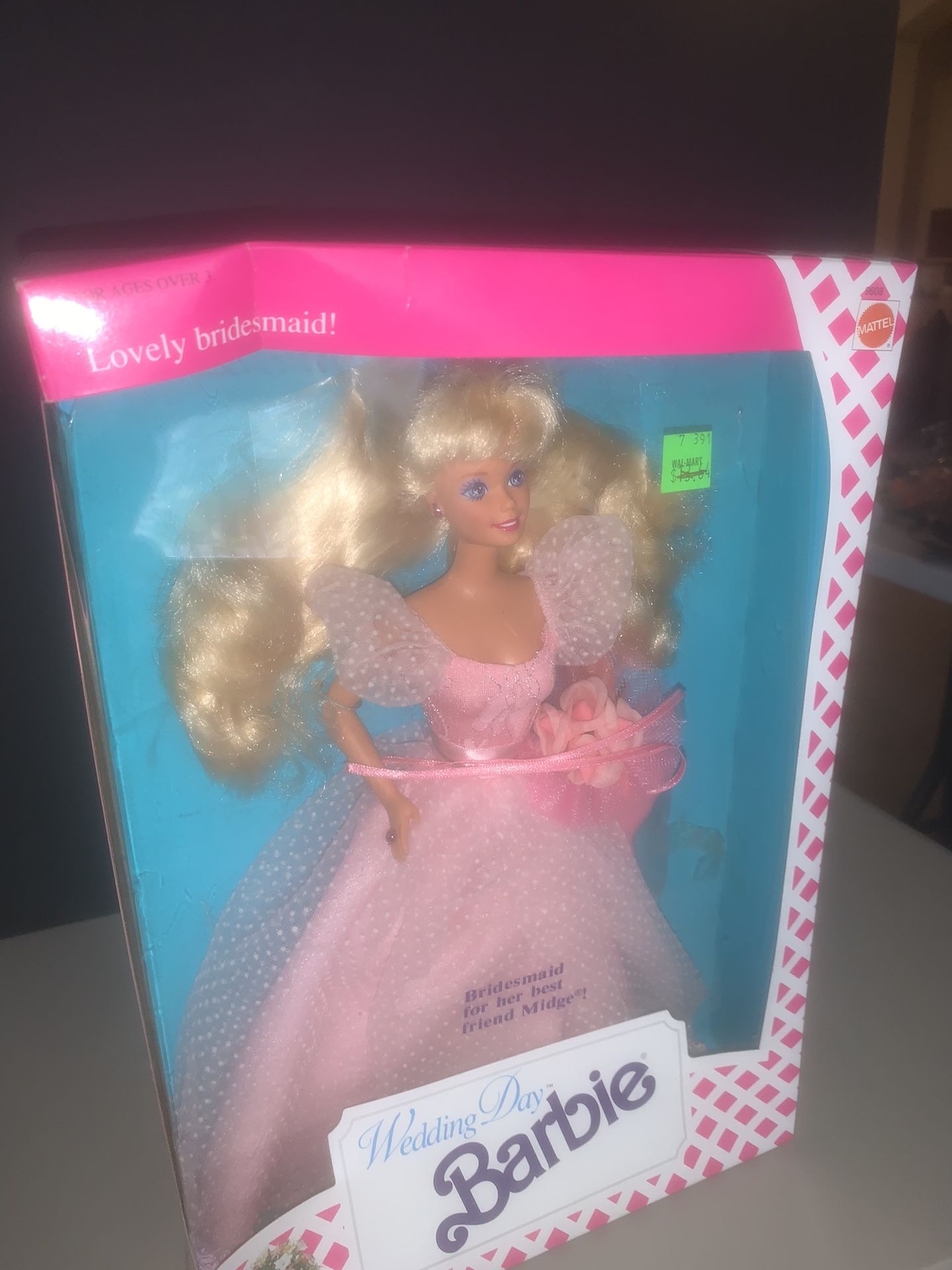 Vintage Wedding Day Barbie Bridesmaid Best Friend Midge 1990 #9608 New Mattel