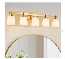40 in. 5-Light Brushed Gold Bathroom Vanity Light -   Ew
