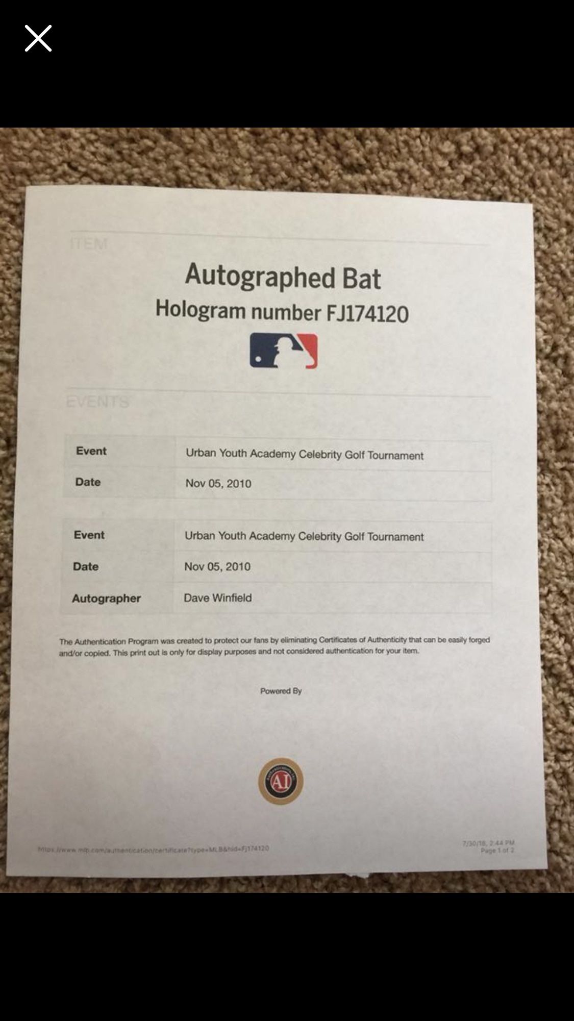 Dave Winfield Hall Of Famer…Signed Bat… Ball… Hat!